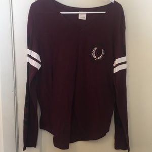 PINK maroon colored long sleeve shirt